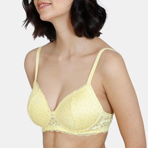 Yellow Floral Bra Lightly Padded