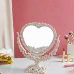 White Ivory Vintage Heart Double Sided Mirror